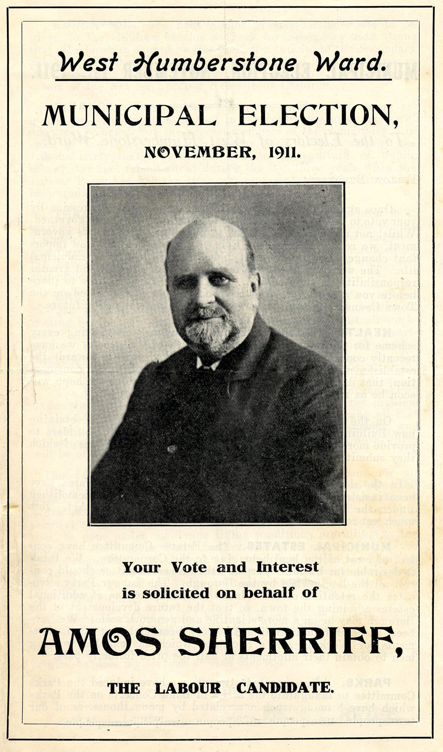 Amos Sherriff 1911 Election Poster